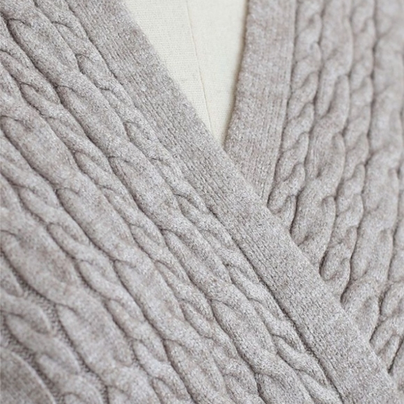 Wrap Front Gray Sweater Size S/M - Picture 4 of 5